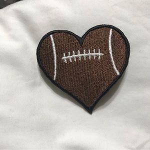 Heart shaped football iron on patch | sewable iron on patch